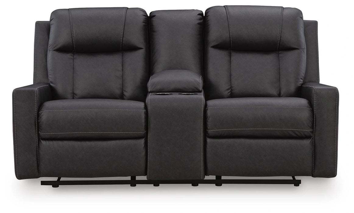 Mackmenville Reclining Loveseat with Console - Dream Home Furniture & Mattress (Waite Park, MN)