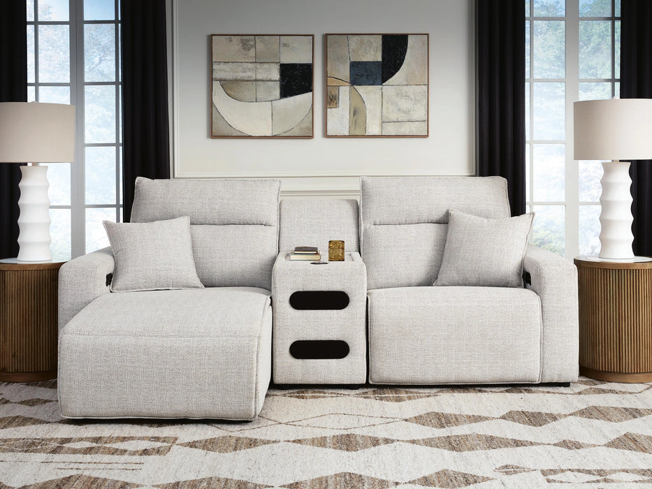 Modmax II Power Reclining Sectional with Chaise and Audio Console - Dream Home Furniture & Mattress (Waite Park, MN)