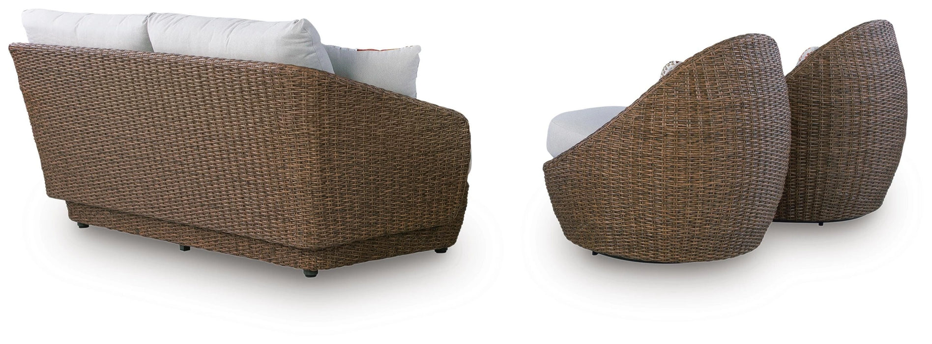Double Point Outdoor Loveseat/2 Swivel Chairs (Set of 3) - Dream Home Furniture & Mattress (Waite Park, MN)
