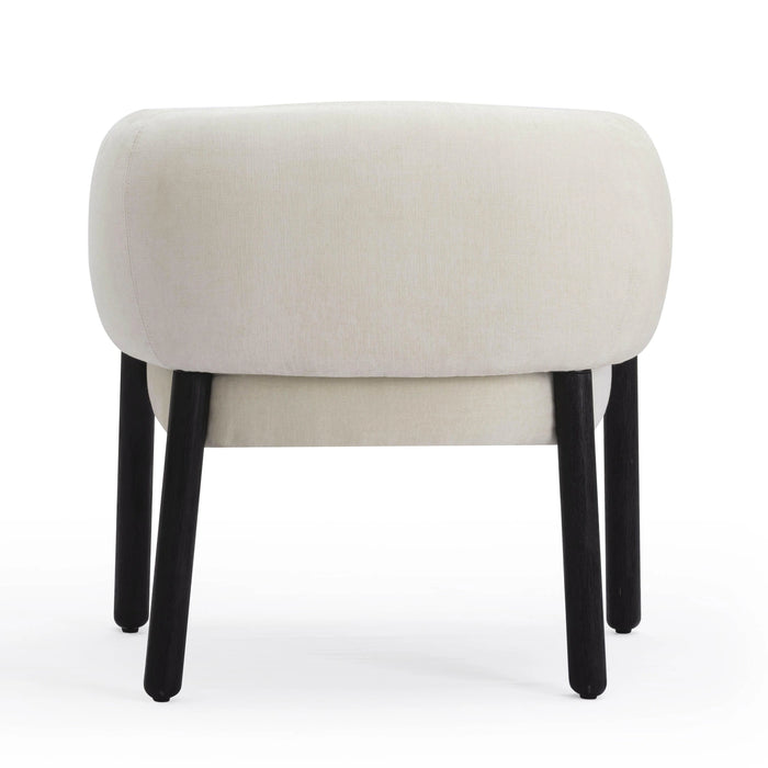 Foxy Cream Performance Basketweave Chenille Accent Chair