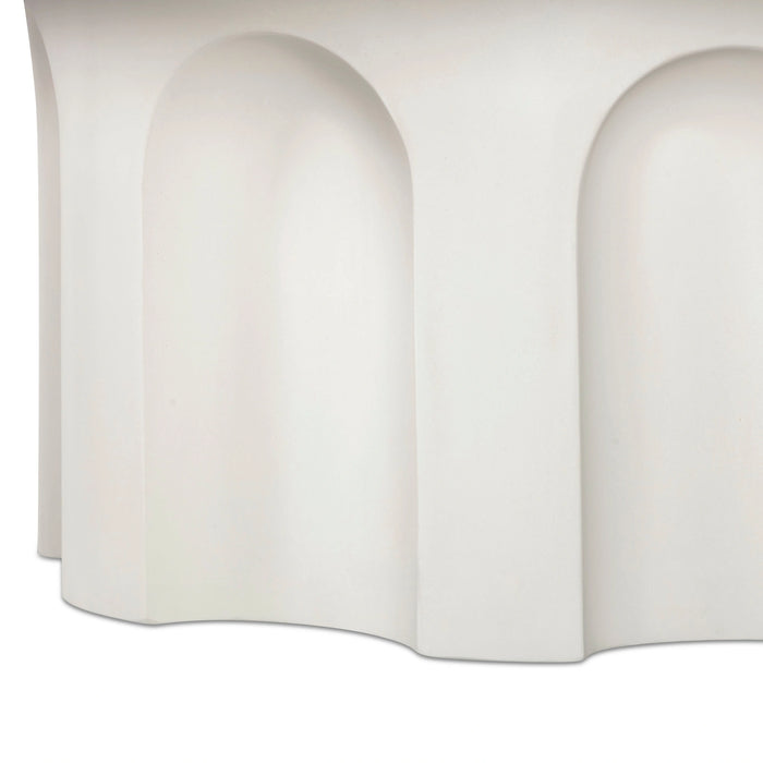 Cassandra 38" Ivory Indoor/Outdoor Concrete Round Coffee Table