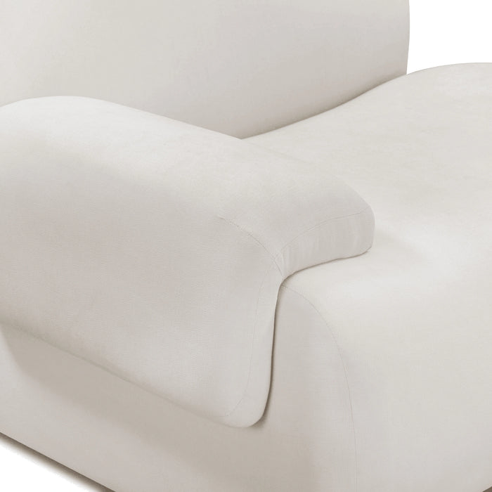 Zenith Contract-Grade Upcycled Fabric Cream Corner Chair