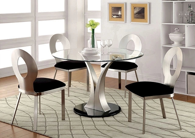 VALO Silver/Black Side Chair (2/CTN) - Dream Home Furniture & Mattress (Waite Park, MN)