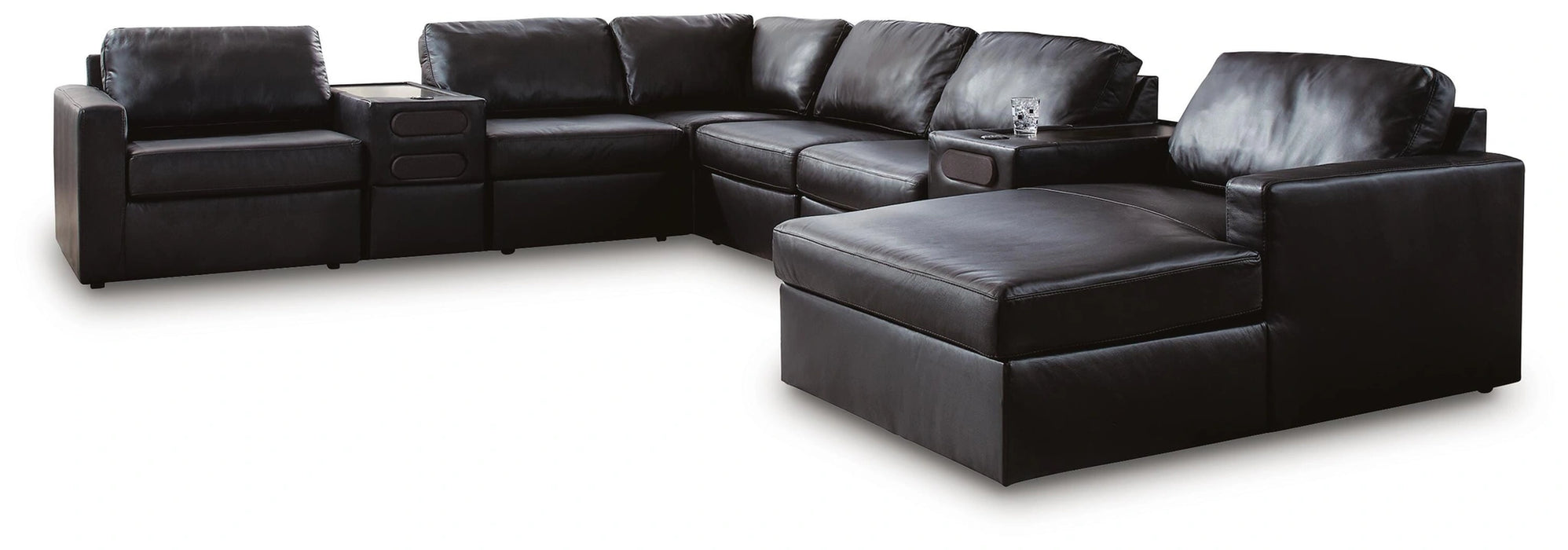 Modmax II Sectional with Chaise and Audio Consoles - Dream Home Furniture & Mattress (Waite Park, MN)