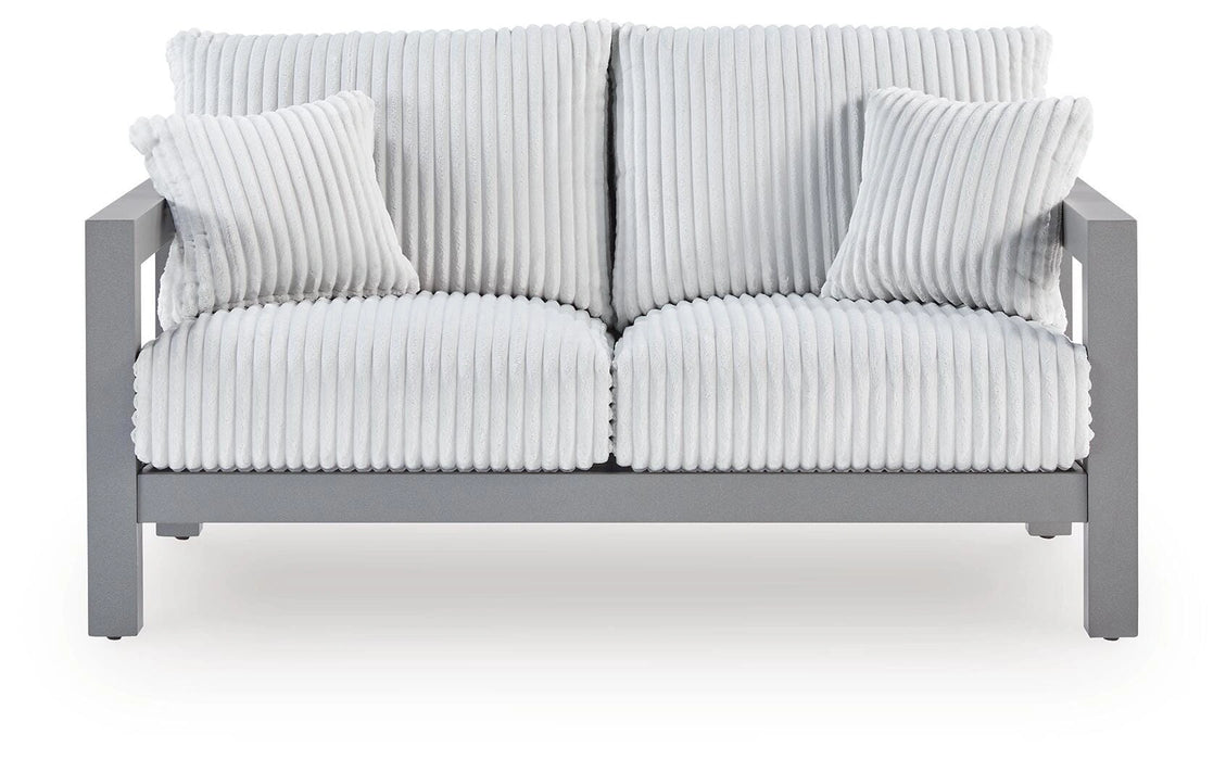 Hurley Park Outdoor Loveseat with Cushion - Dream Home Furniture & Mattress (Waite Park, MN)