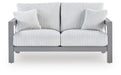Hurley Park Outdoor Loveseat with Cushion - Dream Home Furniture & Mattress (Waite Park, MN)