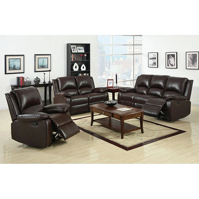 Oxford Rustic Dark Brown Motion Sofa - Dream Home Furniture & Mattress (Waite Park, MN)