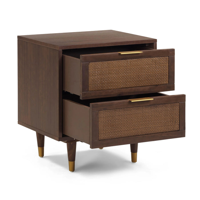 Sierra 22" Cane 2-Drawer Nightstand
