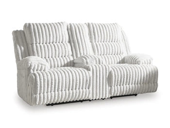 Rhines Falls Power Reclining Loveseat with Console - Dream Home Furniture & Mattress (Waite Park, MN)