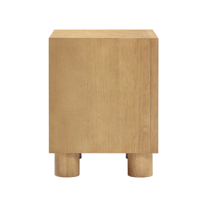 Miles 22" Natural Wood 2-Drawer Nightstand
