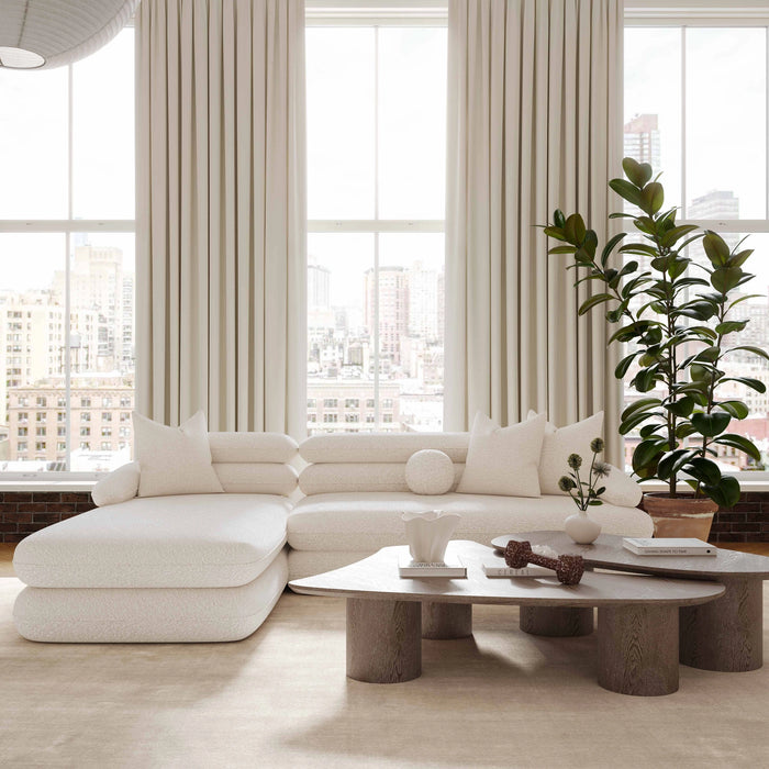 Lulu 2-Piece Cream Performance Boucle L-Shaped Sectional