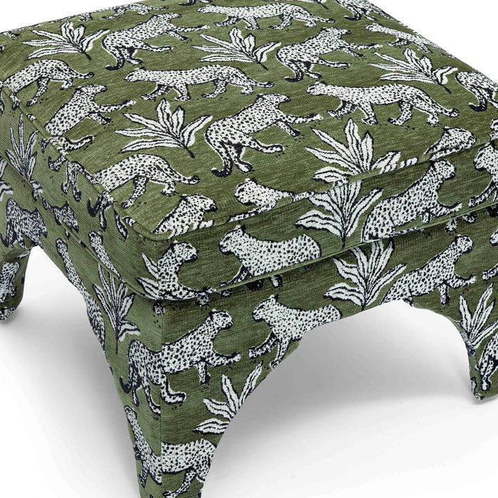 Raji Leopard Jacquard Ottoman