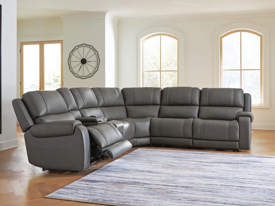 5Z - Pittson Power Reclining Sectional - Dream Home Furniture & Mattress (Waite Park, MN)