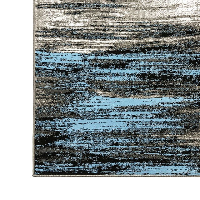 Sivas Area Rug Black and Blue - Dream Home Furniture & Mattress (Waite Park, MN)