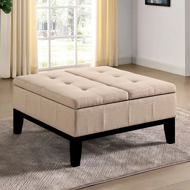FAZIO Storage Ottoman, Beige - Dream Home Furniture & Mattress (Waite Park, MN)