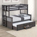 University Twin/Full Bunk Bed Grey, Walnut, & White - Dream Home Furniture & Mattress (Waite Park, MN)