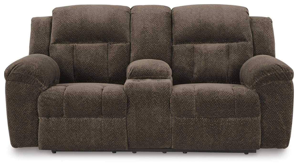 Frohn Reclining Loveseat with Console - Dream Home Furniture & Mattress (Waite Park, MN)