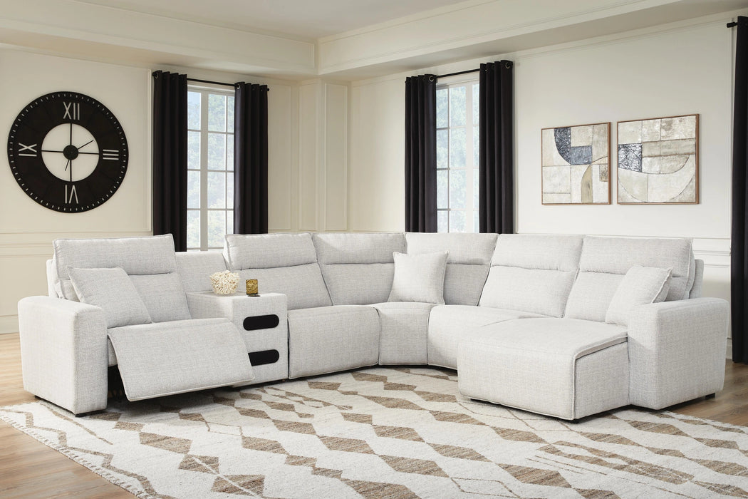 Modmax II Reclining Sectional with Chaise and Audio Console - Dream Home Furniture & Mattress (Waite Park, MN)
