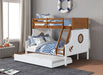 Nautia Twin/Full Bunk Bed Black & White - Dream Home Furniture & Mattress (Waite Park, MN)