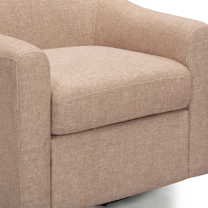 Thao Contract-Grade Basketweave Fabric Swivel Accent Chair