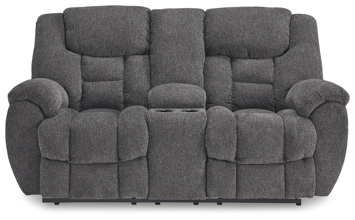 Foreside Reclining Loveseat with Console - Dream Home Furniture & Mattress (Waite Park, MN)