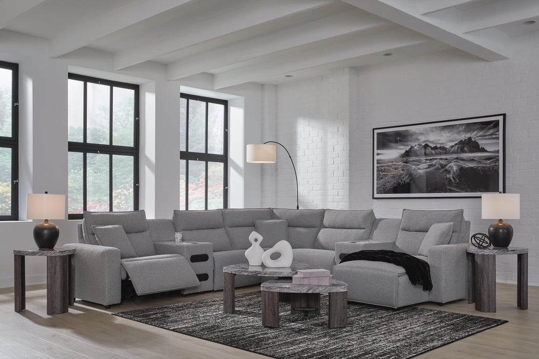 Modmax II Power Reclining Sectional with Chaise and Audio Consoles - Dream Home Furniture & Mattress (Waite Park, MN)