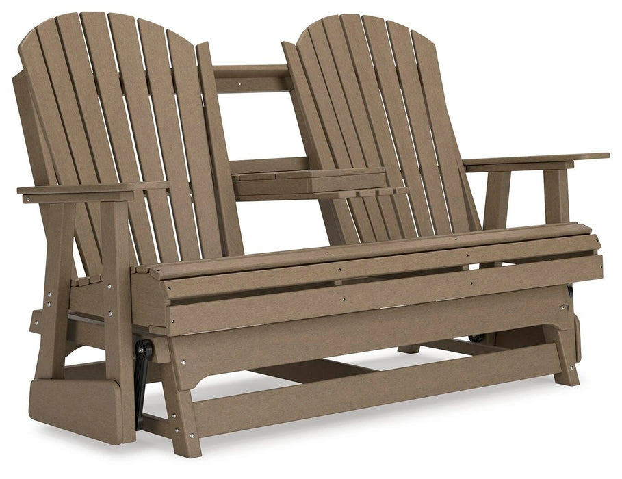 Hyland wave Outdoor Glider Loveseat - Dream Home Furniture & Mattress (Waite Park, MN)