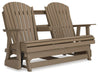 Hyland wave Outdoor Glider Loveseat - Dream Home Furniture & Mattress (Waite Park, MN)