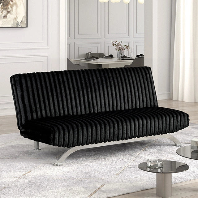 Villeneuve Futon Sofa Bed Black, Pink, & Grey - Dream Home Furniture & Mattress (Waite Park, MN)