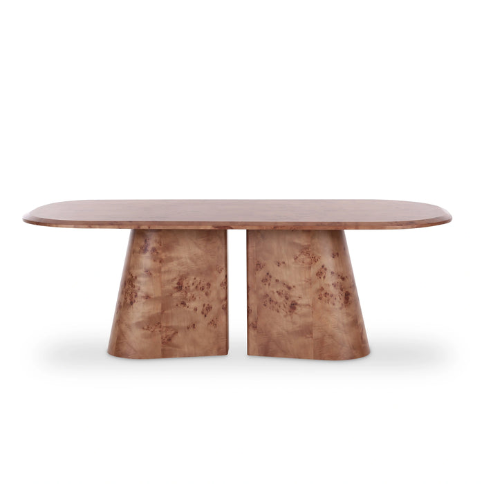Gladyss 87" Brown Burl Oval Dining Table