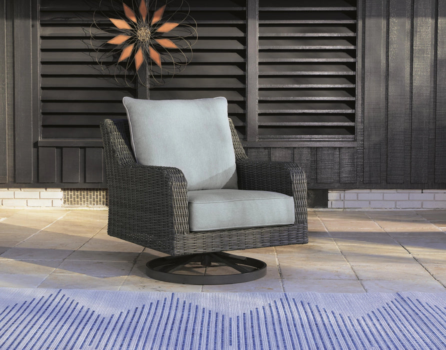 Elite Park Outdoor Swivel Lounge with Cushion - Dream Home Furniture & Mattress (Waite Park, MN)