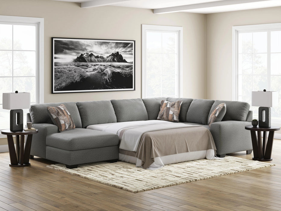 Clarington Sleeper Sectional with Chaise - Dream Home Furniture & Mattress (Waite Park, MN)