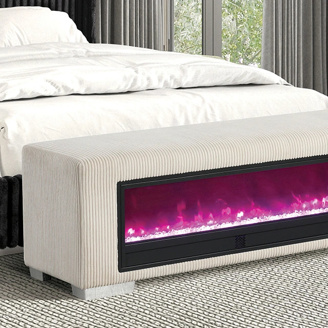 Elnath Bench w/ Visual Crystal Fireplace - Dream Home Furniture & Mattress (Waite Park, MN)