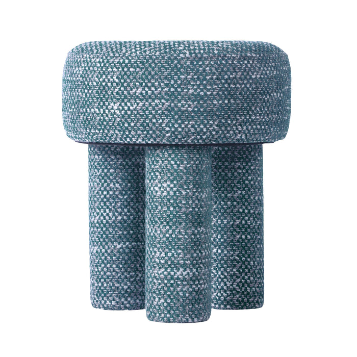 Claire Brown Checkered Boucle Stool