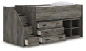Frandern Loft Bed with Bookcase and Drawer Storage - Dream Home Furniture & Mattress (Waite Park, MN)