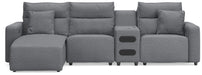 Modmax II Reclining Sectional with Chaise and Audio Console - Dream Home Furniture & Mattress (Waite Park, MN)