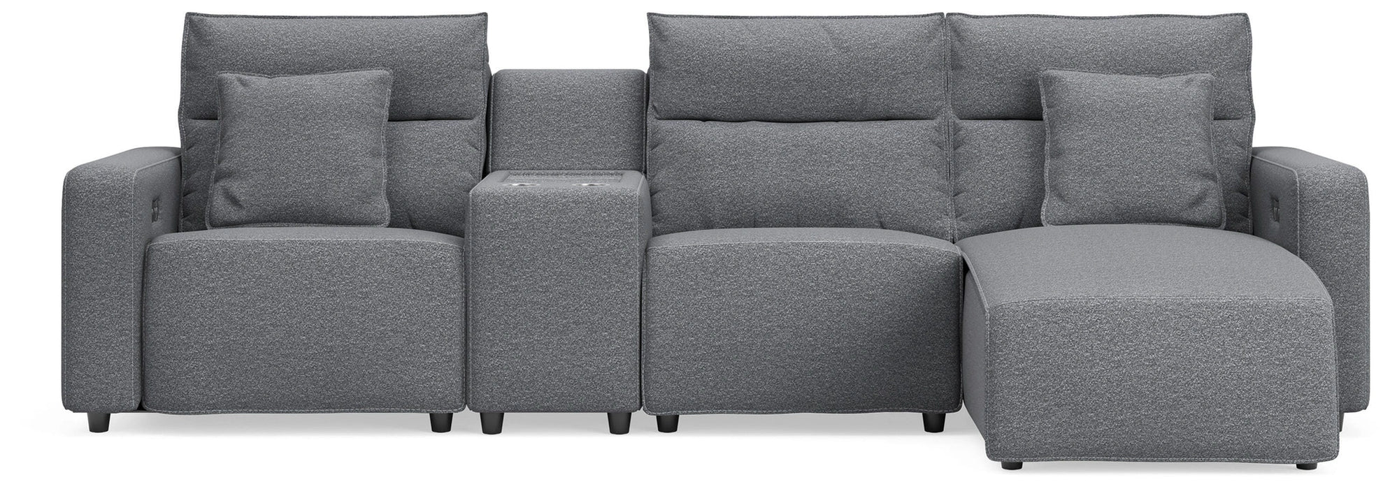 Modmax II Reclining Sectional with Chaise and Console - Dream Home Furniture & Mattress (Waite Park, MN)
