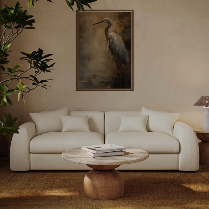 Kourtney 100" Cream Performance Faux Mohair Sofa