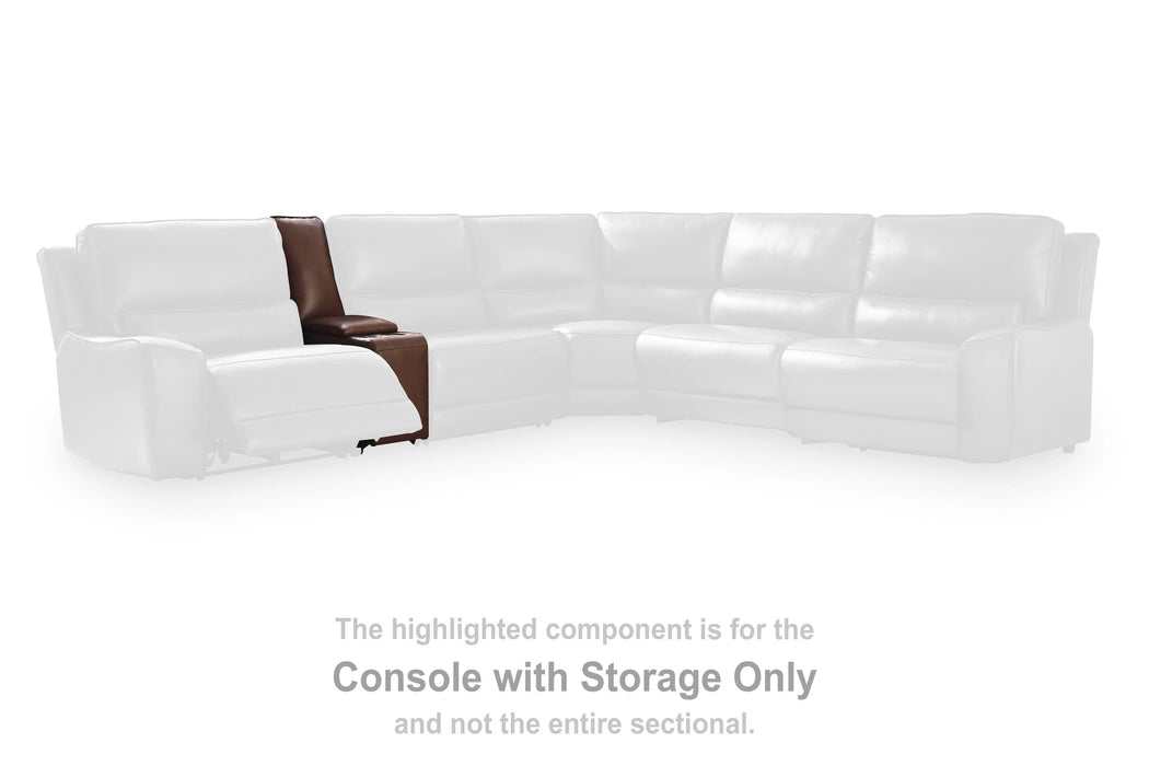 DeepWakes Reclining Sectional with Storage Console - Dream Home Furniture & Mattress (Waite Park, MN)