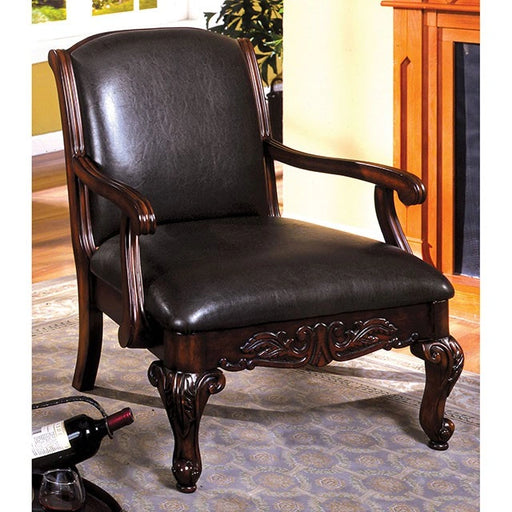 Sheffield Antique Dark Cherry Accent Chair - Dream Home Furniture & Mattress (Waite Park, MN)