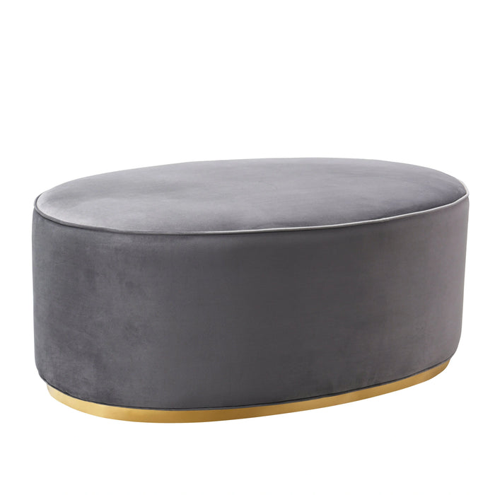 Scarlett Performance Velvet Oval Ottoman