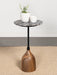 Ophelia Round Marble Top Side Table Black image