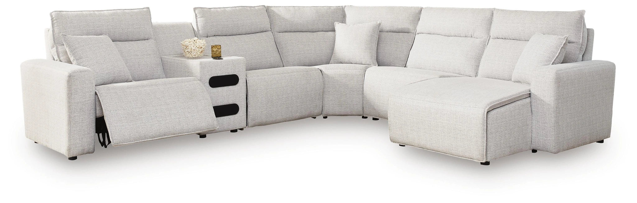 Modmax II Reclining Sectional with Chaise and Audio Console - Dream Home Furniture & Mattress (Waite Park, MN)