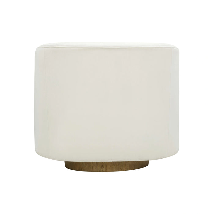 Presley Cream Performance Velvet Swivel Accent Chair