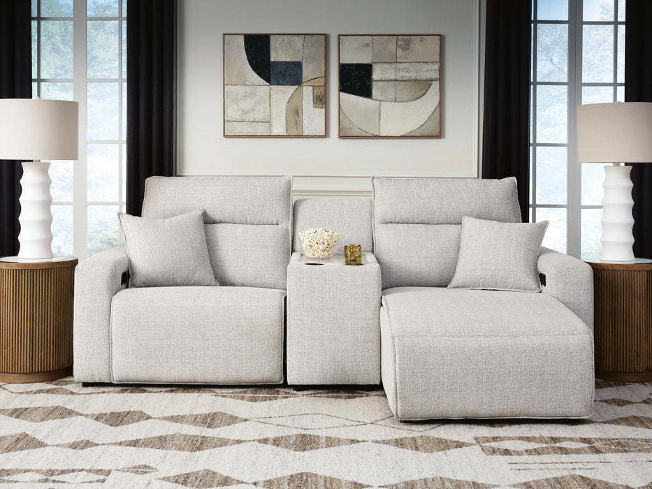 Modmax II Power Reclining Sectional with Chaise and Console - Dream Home Furniture & Mattress (Waite Park, MN)
