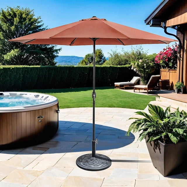 Mora 11' Outdoor Umbrella + 21" Round Base - Dream Home Furniture & Mattress (Waite Park, MN)