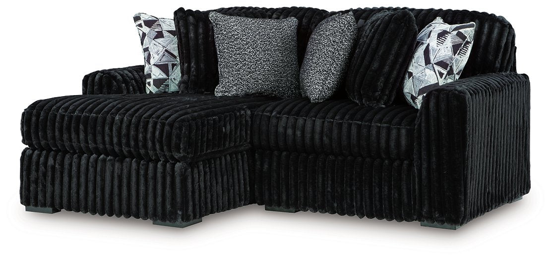 Midnight-Madness Sectional with Chaise - Dream Home Furniture & Mattress (Waite Park, MN)