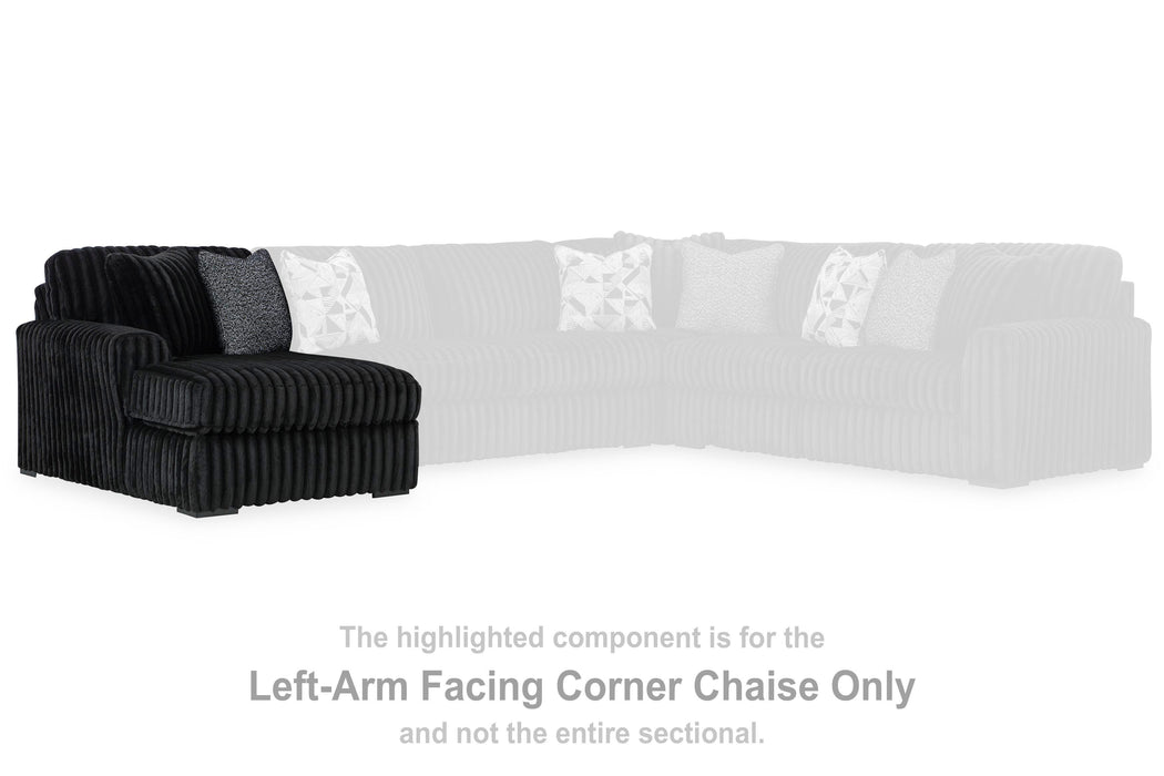 Midnight-Madness Sectional with Chaise - Dream Home Furniture & Mattress (Waite Park, MN)
