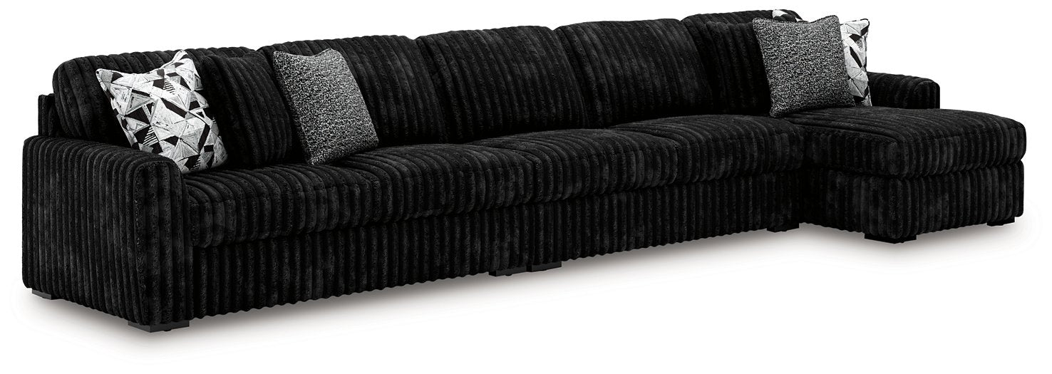 Midnight-Madness Sectional with Chaise - Dream Home Furniture & Mattress (Waite Park, MN)