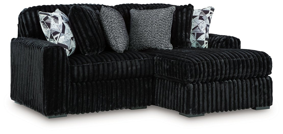 Midnight-Madness Sectional with Chaise - Dream Home Furniture & Mattress (Waite Park, MN)